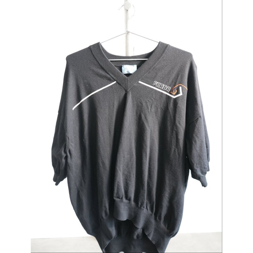 Prada Knit Sweater Black with Stripe Detail